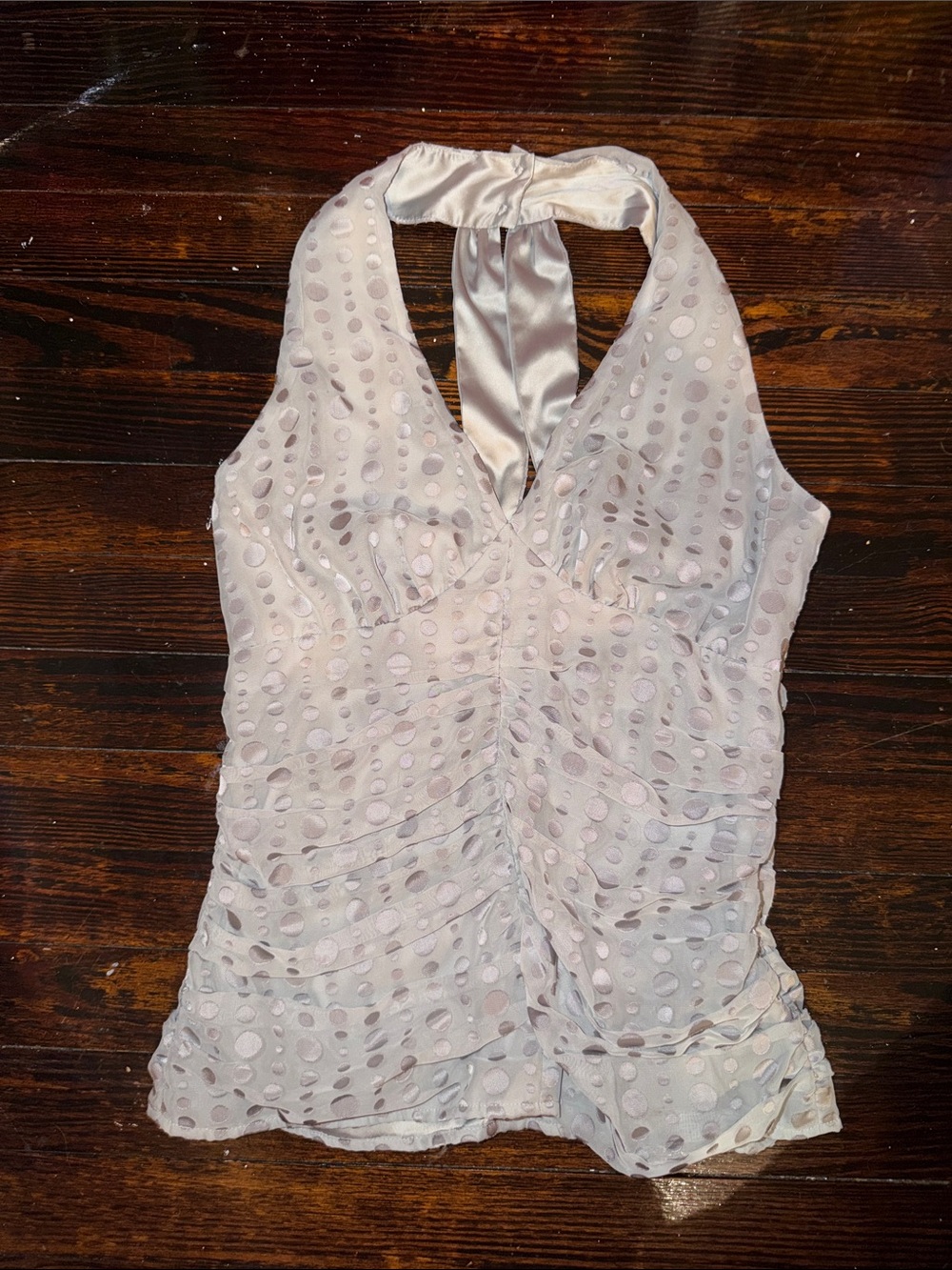 Express Light Pink Polka Dot Halter Camisole